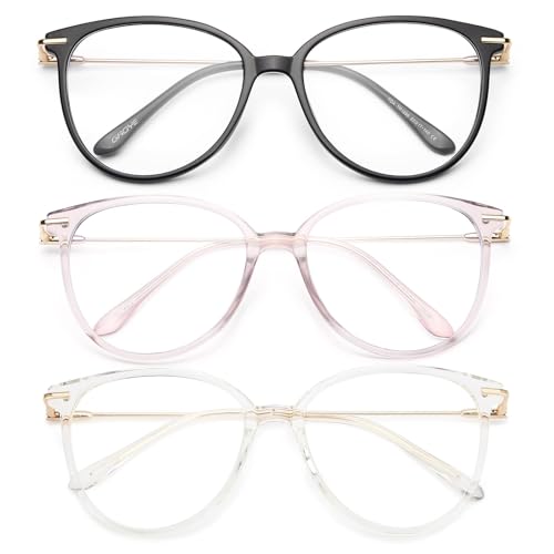 Gaoye Blue Light Glasses (Clear Lens, Round TR90 Frames)