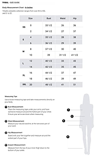 Tribal Women's L/S Mock Neck Top-Nautical, Medium #TOP3