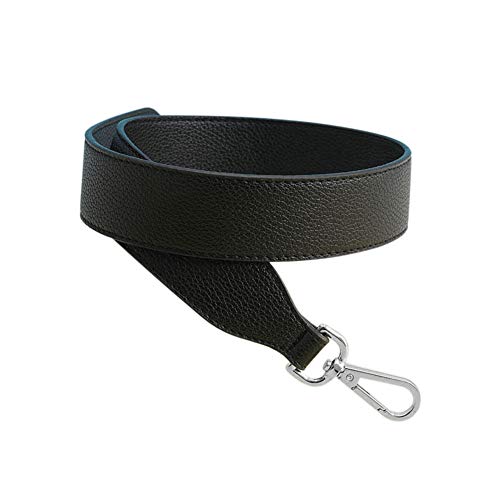 Bandoulière Remplacement Sangle Simili Cuir Anse de Sac Femmes Lanière Chaîne Épaule pour Sac à Main Pochette avec Métal Mousqueton (Noir) Cover