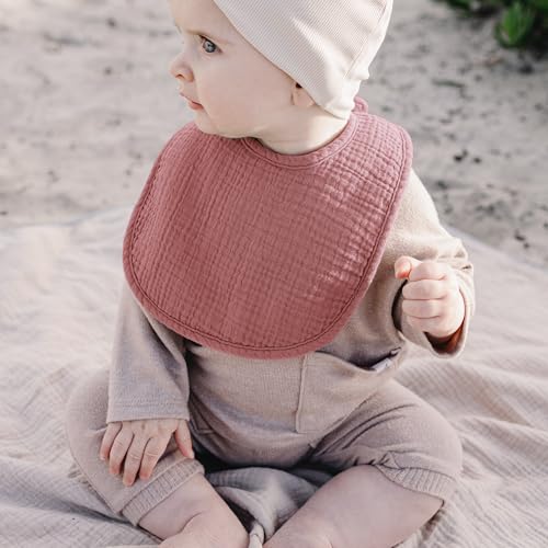 Image of Konssy 10-Pack Muslin Baby Bibs for Drooling and Teething