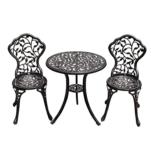 Rust-Resistant Aluminum Bistro Set for Outdoors