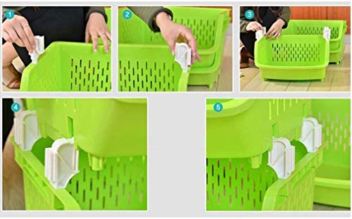 Estante de almacenamiento de frutas y verduras multicapa, organizador de cocina blanco 6