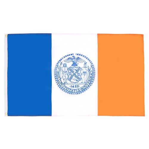 AZ FLAG - New York City Flag - 3x5 Ft - 100D Polyester American - Usa Banner with Two Metal Grommets - Fade Resistant - Vivid Colors - 3' x 5' Feet - 150x90 Cm
