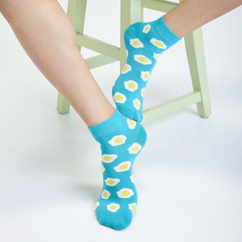Image of Mint & Oak Men Ankle Socks, Printed Funky Socks, Cotton Unisex Ankle Length Sock, Odour Free Socks - Pack of 1