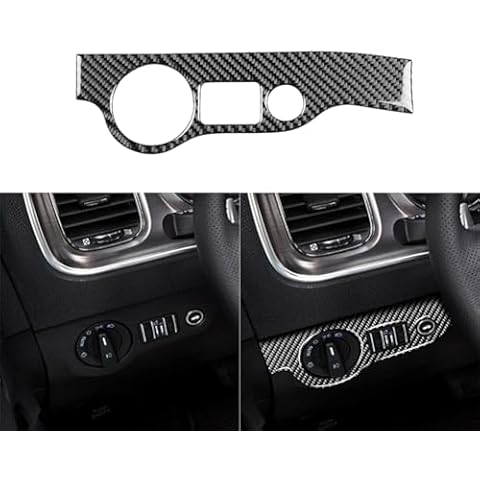 UOADA Carbon Fiber Headlight Switch Cover for Dodge Challenger Cover