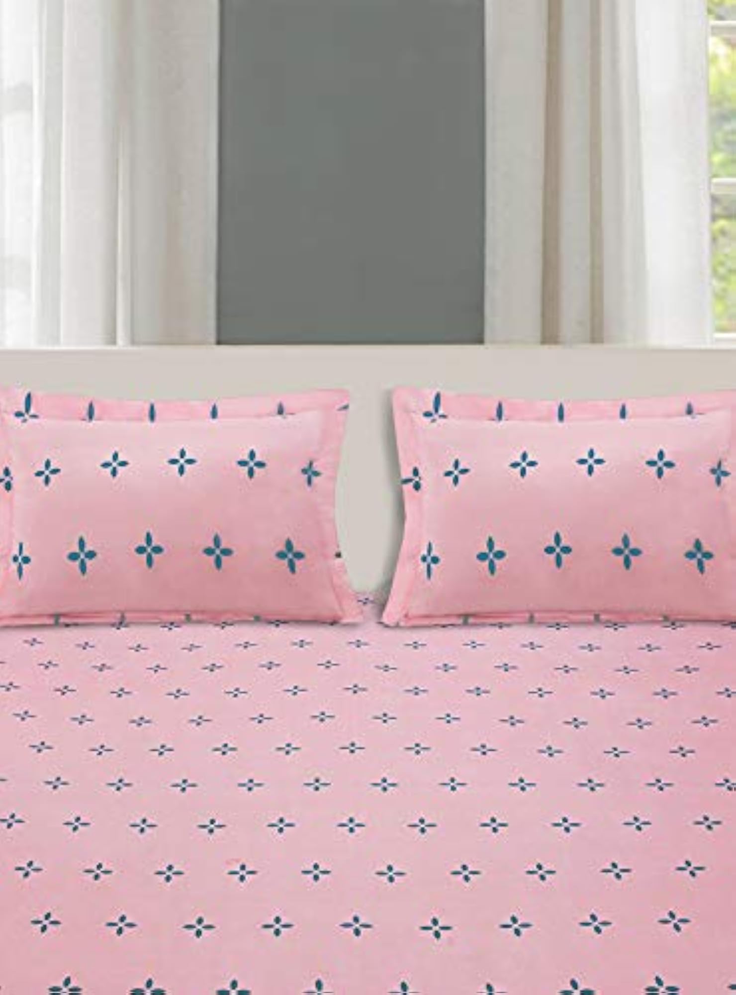 Divine 140 TC Microfiber Double Bed Sheet with 2 Pillow Covers
