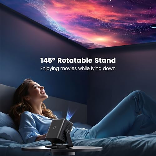 Mini Projector【Dust Proof & Electric Focus & Auto Keystone】25000LM Portable Projector 4K 1080P FHD Supported, PUTRIMS TV Projectors Zoom, WiFi Bluetooth 145°Rotatable Phone Projectors for Outdoor Home - Image 5