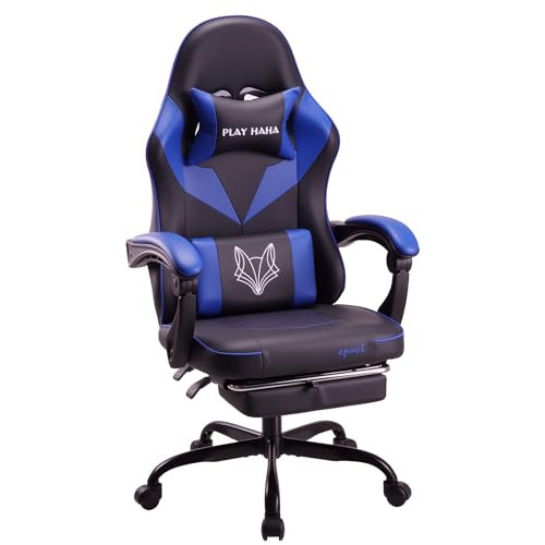 play haha Gaming Chair Ergonomic Gaming Chair with High-Density Foam & Breathable PU Leather 135-Degree Recline, Enhanced Lumbar & Leg Support,360° Swivel,150kg Capacity Desk Chair