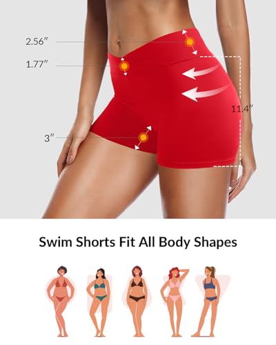 Image of Yonique Womens Swim Shorts Bathing Suits Bottoms Swimsuit Bottoms(Available in Plus)