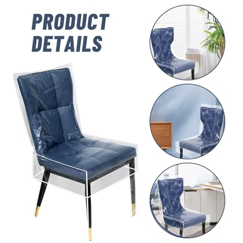 Housse de chaise en plastique transparent lot de 2 étanches