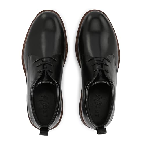 Image of Legwork Hybrid Derby Shoes for Men | Mens Brown Leather Dress Shoes | Casual Oxford with Comfort Sneaker Sole for Office & Work