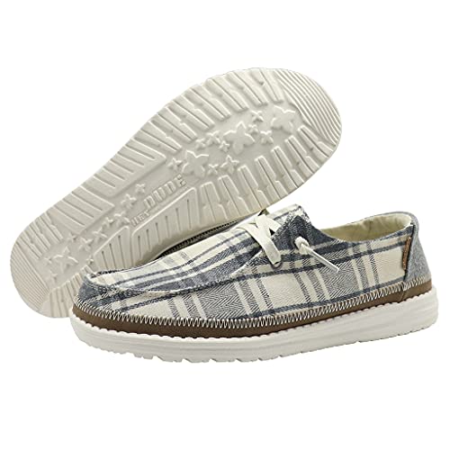 Image of HEYDUDE Women's Wendy Plaid | Women's Shoes | Women's Lace Up Loafers | Comfortable & Light-Weight