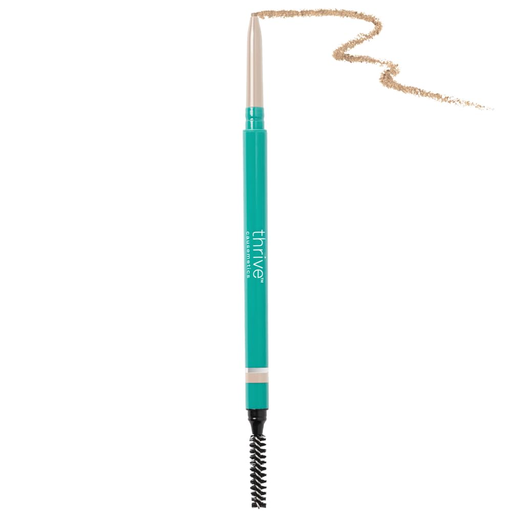 Thrive Causemetics Infinity Waterproof Eyebrow Pencil, Retractable Brow Pencil, Hyaluronic Acid, Shea Butter, Dual Ended Eyebrow Brush Spoolie, Fine