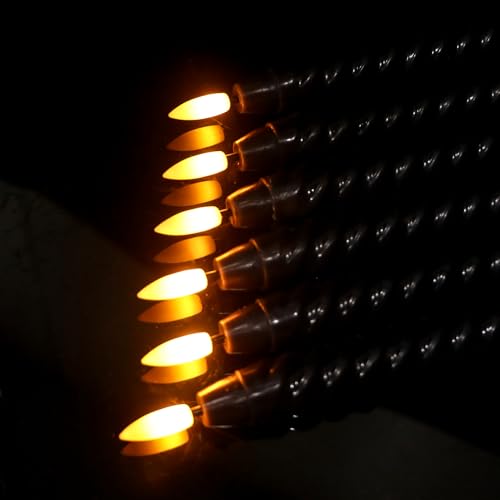 Image of Black Flameless Taper Candles Halloween Flickering with Remote Timer, 3D Wick LED Spiral Horror Party Candles Battery Operated 6 Pack Real Wax Home Halloween Decor(0.78 X 9.8 Inchs)