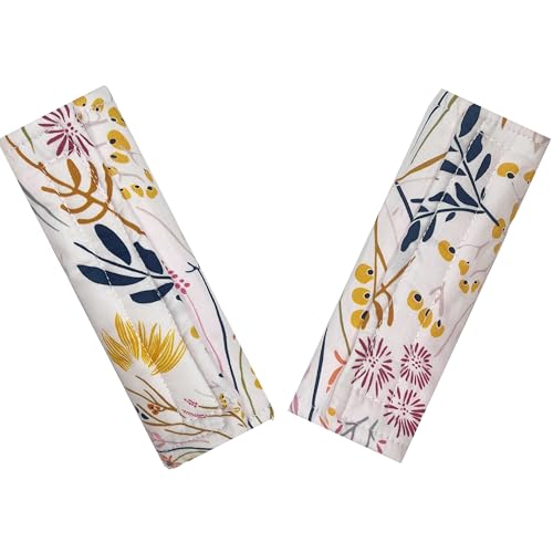 Image of Baby Car Seat Neck Cover, Car Seat Strap Cover, Seat Belt Cushions Pads, Shoulder Strap Protectors, Reversible Pram Harness Covers in Minky Floral, Baby Neck Pad Protector