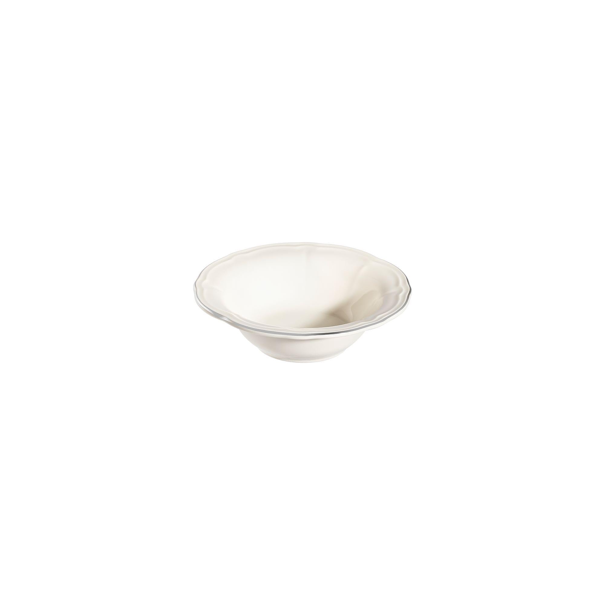 Elegante juego de 53 piezas, 100% porcelana, blanco y plateado, incluye platos, cuencos, platos y esparcidores, apto para lavavajillas y microondas