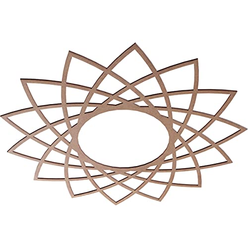 Image of Ekena Millwork 40 inchOD x 15 3 /8 inchID x 3 /8 inchT Eleanor Wood Fretwork Pierced Ceiling Medallion, Wood (Paint Grade)