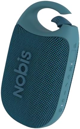 NOBIS Clip N1 Tragbarer Bluetooth Lautsprecher Mit App | Beat-Modus, bis zu 24 Stunden Spielzeit, IP68 wasserdicht, BT 5.3, HD-Sound, Stereo-Paarung, Custom EQ, perfekt für Outdoo