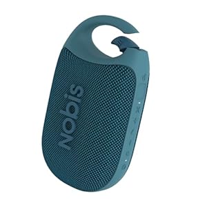 NOBIS Clip N1 Portable Bluetooth Speaker with App, Beat Mode, Up to 24H Playtime, IP68 Waterproof, BT 5.3, HD Sound, Stereo Pairing, Custom EQ, Perfect for Outdoor, Home and Adventure (Blue)