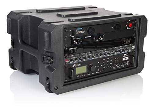 Gator Cases Pro Series Rotationally Molded 6U Rolling Rack Case With 19" Depth, Tow Handle & Recessed Wheels; Made In Usa (G-Pror-6U-19),Black #TOP6