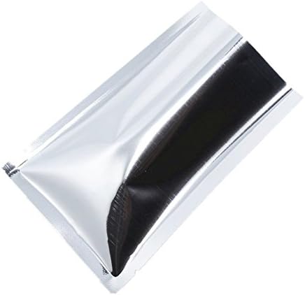 100pcs Mylar Bags Open Top Aluminum Foil Heat Seal Mylar Packaging Vacuum Pouches for Food Long Term Storage Heat Sealable Foil Flat Wraps (Silver, 7 x 10cm (2.8 x 3.9inch))
