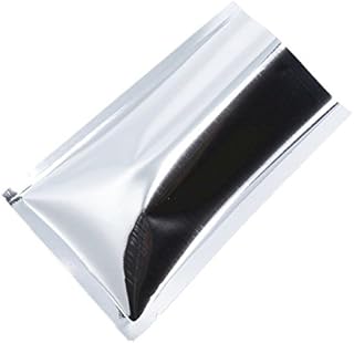 100pcs Mylar Bags Open Top Aluminum Foil Heat Seal Mylar Packaging Vacuum Pouches for Food Long Term Storage Heat Sealable Foil Flat Wraps (Silver, 7 x 10cm (2.8 x 3.9inch))