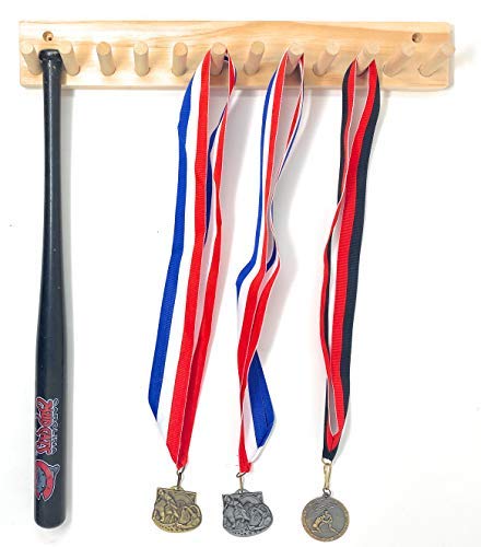 Wood Baseball Mini Bat Rack Holder Up To 11 Collectible Bats Natural Finish #TOP4