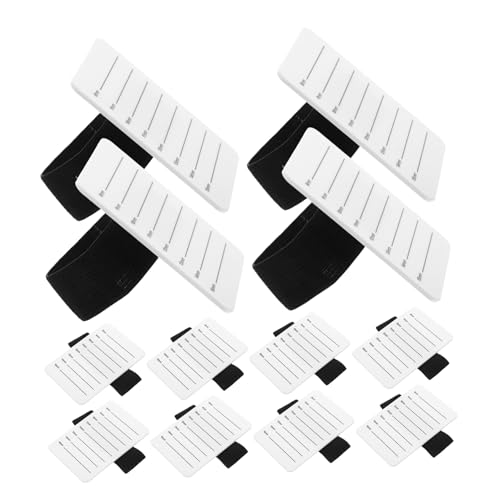 LOLIPPYY 15 Set Vassoi Portaciglia in Acrilico Bianco con Misuratore e Cinturino Organizer Resistente e Leggero per Extension Ciglia Professionali