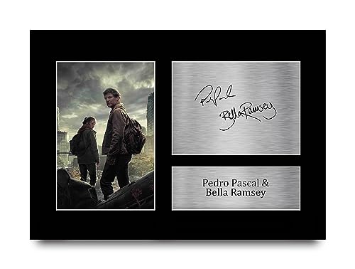 HWC Trading A4 Pedro Pascal & Bella Rasmey The Last of Us Geschenke Gedrucktes Signiertes Autogramm Foto für Fans von Fernsehshows - A4