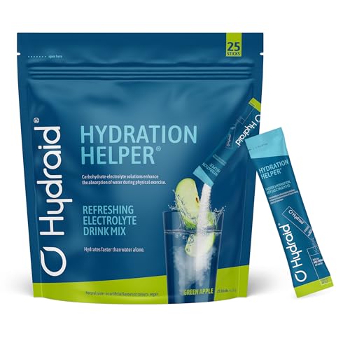Hydraid Hydration Helper® GREEN APPLE – Elektrolyt Pulver mit 1118mg Elektrolyten zur besseren Wasseraufnahme für Sport & schnelle Erholung – 25 Sticks mit Apfel-Geschmack