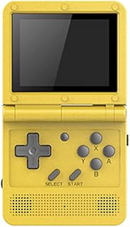 TYFUN Powkiddy V90 Handheld Games Console,64G Foldable Portable Retro Arcade Game Console, Built in 6000 Open Source Games Portable Gaming, Mini Retro Handheld Game Console for Kids Adults-Yellow