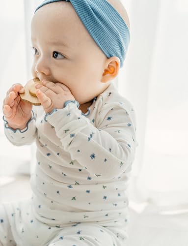 AVAUMA Baby Boy Girl Pajama Set 6M-7T Kids Cute Toddler Snug fit Flower Pattern Design Pjs Cotton Sleepwear Ruffled Shirring4