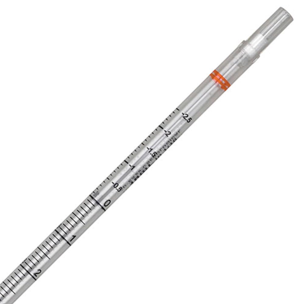 Globe Scientific Diamond Essentials Serological Pipette, 10mL, 1762, Polystyrene, Standard Tip, 345mm, Sterile, Orange Striped, Individually Wrapped, 200/Box