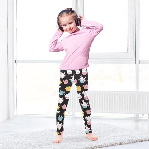 Animal Cartoon Cow Girls Casual Leggings for Kids Printed Long Pant Bottoms Stretch and Soft4