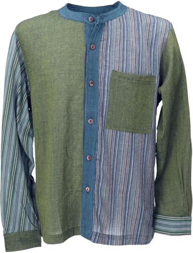 Chemise patchwork ethnique du Népal pour vos voyages et loisirs d'été - GURU SHOP XL