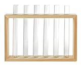reagenzglashalter holz Sie erhalten 6 tolle Reagenzgläser mit einem Holzhalter. Verwenden Sie die Reagenzgläser ganz einfach als wunderschöne Vasen-Elemente und geben Sie Ihren Blumen eine schöne Atmosphäre