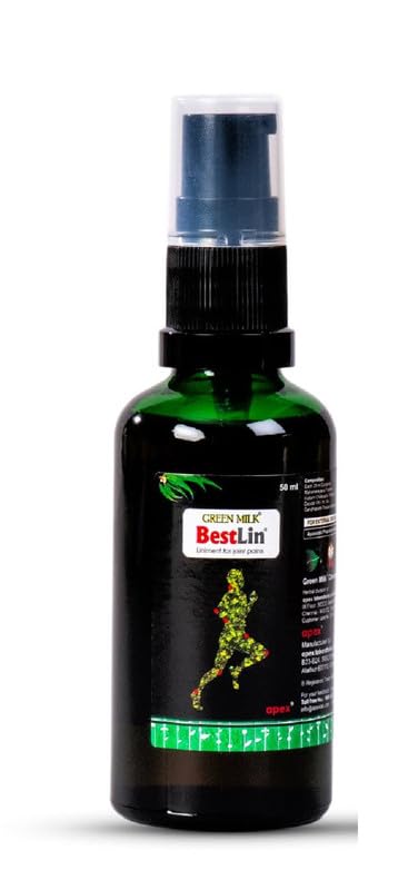 Image of Green Milk Bestlin Liniment | Ayurvedic Pain Relief Oil | Joint & Knee Pain Oil for Back, Shoulder & Muscle Stiffness | Lightweight & Non-Greasy | Herbal Liniment for Everyday Comfort | 50 ml
