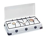 Made in Italy Ardes AR9S03PM Fornello Zeus Gas METANO 3 Fuochi con Coperchio e Griglia in Piattina Smaltata, Piedini di Appoggio Bianco