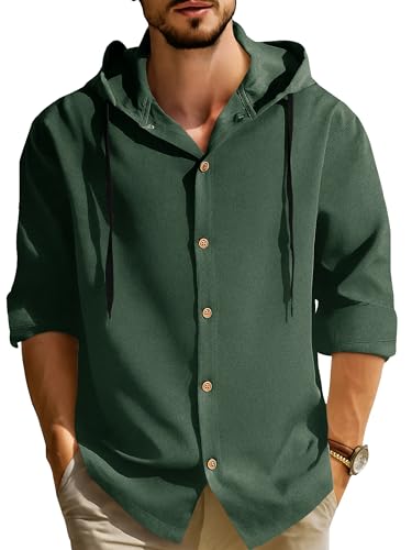 Image of Noble Monk Men's Relax Fit Hooded Shirt || Casual Wear for Men || Full Sleeve Shirts || Stylish Shirt for Men