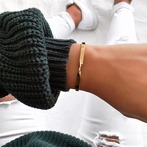 MVMT Women's Twist Cuff Bracelet | Stainless Steel Open Cuff3