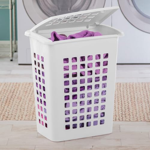 Sterilite LiftTop Laundry Hamper with Lid for Home and Bathroom, 8-Pack - image 4