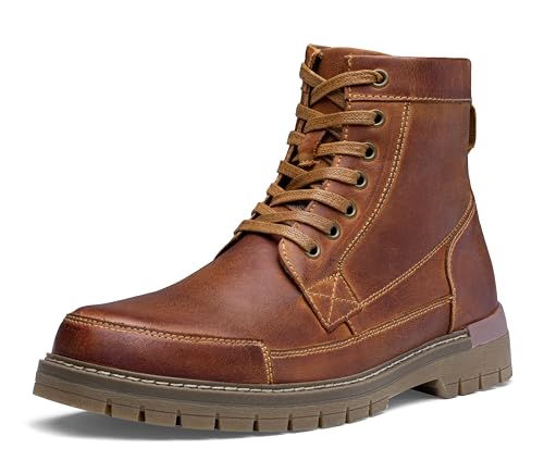 Jousen Men's Boots Chukka Motorcycle Boots Premium Leather Casual Combat Dress Boot for Men(AMY8183A brown 13)