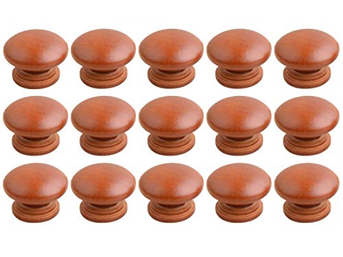 Juego de 15 pomos de madera de hongos para armarios, aparadores, cajones, muebles