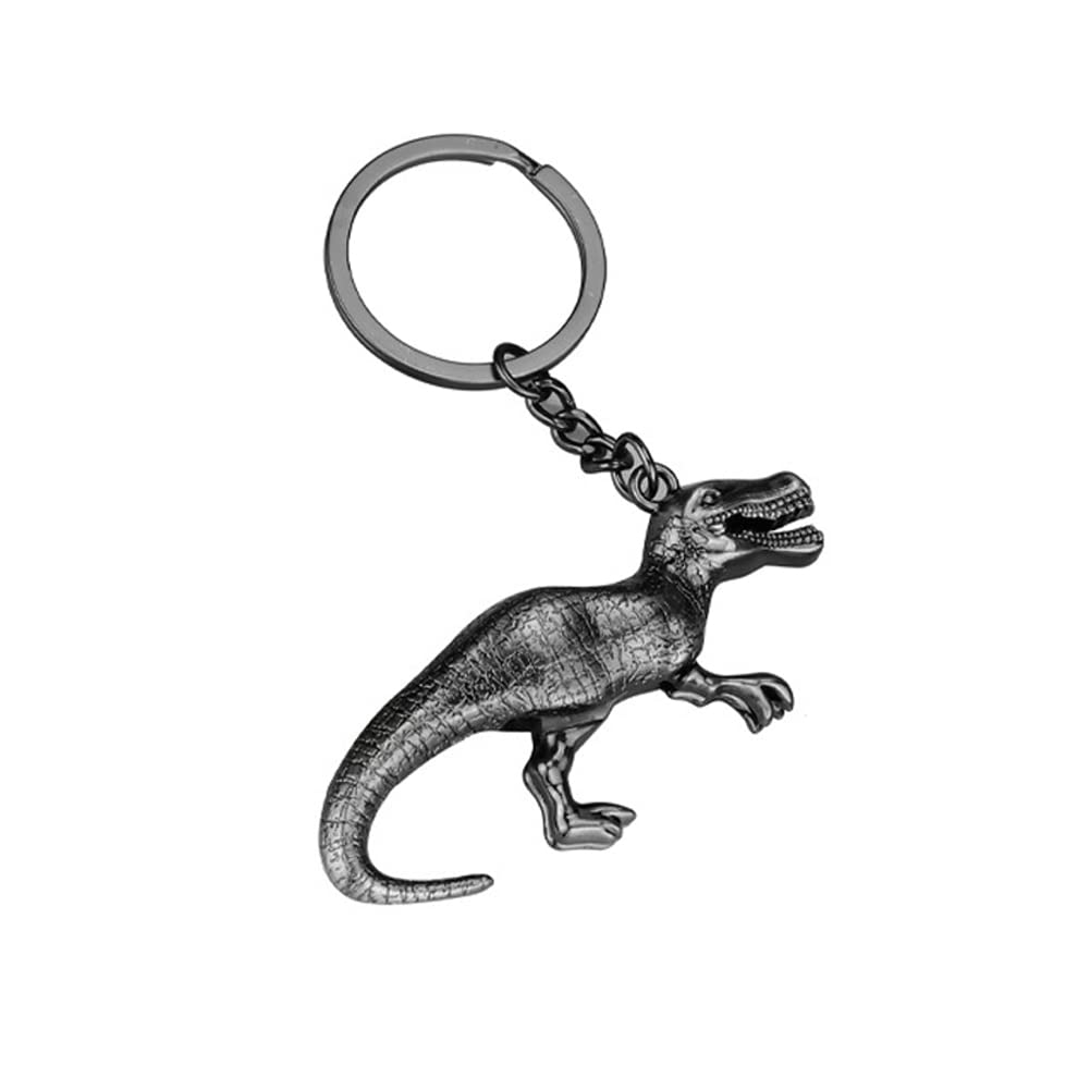 Arfuka Unisex Black Keyring Dinosaur Pendant Keychain Key Holder Key Chain Women Men Gift For Birthday Christmas Festival