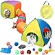 16PCS 3 in 1 Katzenspielzeug Katzentunnel,Regenbogen Katzenspielzeug mit katzenspieltunnel für Indoor Katzen, Kaninchen Tunnel mit 12PCS Katze Spielzeug, Faltbare Katze Spiel Tunnel Cube Zelt