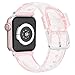 iiteeology Compatible with Apple Watch Band 46mm 45mm 44mm 42mm, Soft Glitter Clear iWatch Bands for Women Series 1-11 - Pink/Silver