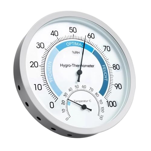 Thermomètre Hygromètre Analogique, Station Météo Intérieure, Mesure Température et Humidité, Grand Cadran Facile à Lire