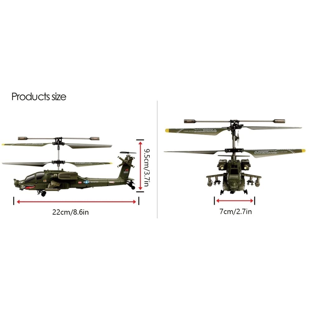 Elicottero radiocomandato con stabilizzatore giroscopico, Elicottero Apache a 3,5 canali con decollo e atterraggio con Un Solo Tasto, Aereo da Combattimento Intelligente ad Altezza