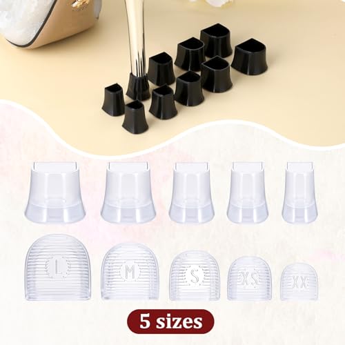 Image of 10 Pairs Heel Caps for High Heels, 5 Sizes Heel Covers for High Heel Shoes Black High Heel Protectors Non-Slip Heel Stoppers for High Heels Replacement Tips Caps for Walking on Grass and Uneven Road