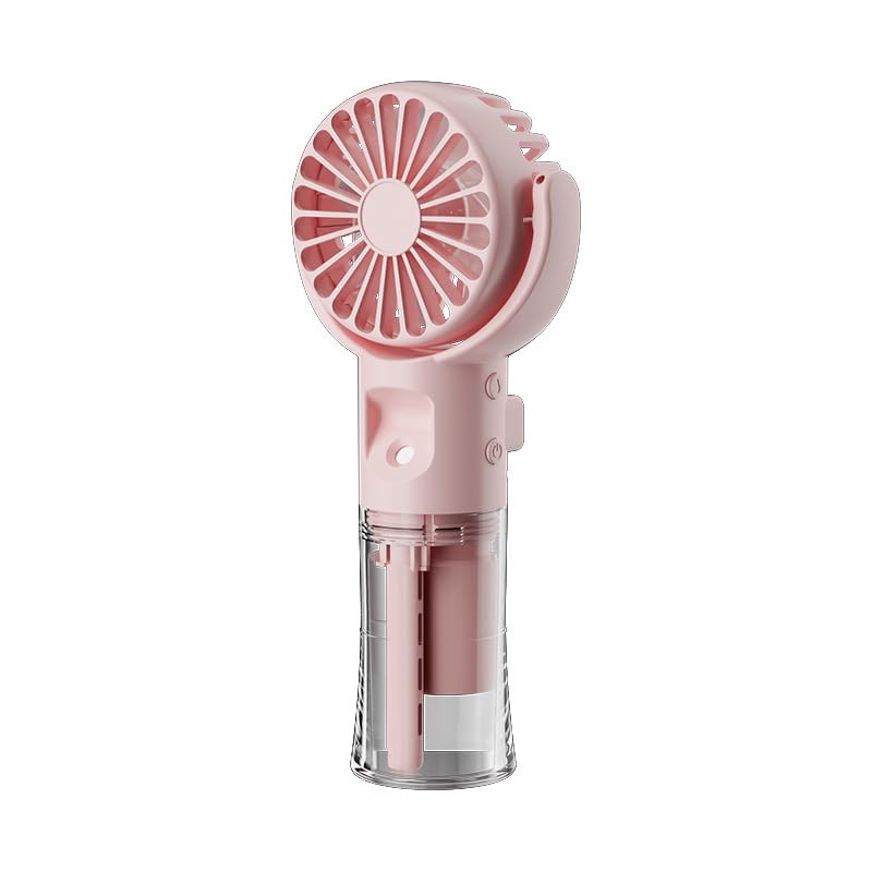 dididudi Misting Fan Mini Handheld Fans with Lanyard USB Rechargeable Portable Fans Pocket-Size Cooling Desk Rotating Fan for Travel Kids Women Summer Gift for School Office Outdoor Camping (Pink)